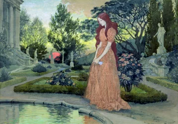 Junges Mädchen im Garten